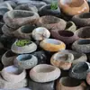 Macetas Pequeñas de Inspiración Zen, Macetas de Piedra, Macetas para Suculentas, Macetas para Juncos, Macetas para Hierba del Dinero, Macetas de Piedra Natural para Acuarios, Macetas Creativas para Narcisos