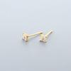 Mini uña de oreja de cuatro diamantes para mujer, estilo flor pequeña, elegante, sencilla, uña de hueso para oreja, joyería para orejas 2021