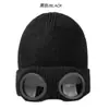 Gorro de punto para protección ocular de otoño e invierno para hombres y mujeres, gorro de lana grueso y cálido, gorro para clima frío que adelgaza la cara, gorro con gafas de aviador