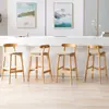 Silla de Barra de Madera Maciza Taburete de Barra Minimalista Moderno para Uso Doméstico con Respaldo Silla de Barra Taburete Alto Silla de Recepción para Tienda de Té con Leche Nórdica