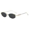 Ps33420 Nuevas Gafas de Sol Metálicas de Moda Europeas y Americanas, Gafas de Sol Polarizadas Ovaladas Retro, Gafas Anti-UV