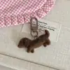 Chaveiro de Pelúcia Fofo Estilo Japonês Desenho Animado Cachorro Dachshund Chaveiro de Pelúcia Fofo Pingente Venda por Atacado