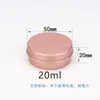 Bote pequeño de aluminio roscado en espiral color oro rosa de 20g, 50*20mm, Caja para ungüento de hierba morada para DIY, Bote para crema, Contenedor de aluminio