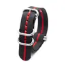 Correa de Reloj de Cincha para Suministro de Comercio Electrónico Ow Plata Hebilla Ovalada Deslizante Correa de Reloj de Nailon Correa de Reloj de Nailon Engrosada Impermeable