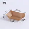 Caixas Descartáveis de Papel Kraft em Formato de Barco para Lanches, Batatas Fritas, Espetinhos Fritos, Churrasco, Bandejas de Serviço Comerciais Abertas, Caixas de Takeaway em Formato de Barco para Frango Frito