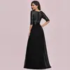 Novo Elegante Vestido de Noite Ultra-Longo com Lantejoulas, Gola Redonda, Manga Meia-Manga, Corte em A para Mulheres da Amazon 2026 Vestido de Banquete