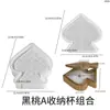 Poppy Yeso Cemento Pala Negra un Corazón Doble Caja de Almacenamiento Apilable Molde de Silicona Molde para Taza de Vela de Aromaterapia