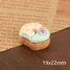 Brinquedo de Comida Artificial Infantil Pão com Creme Bolo DIY Cola de Creme Acessórios de Resina Pingente de Chaveiro Materiais Manuais