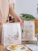 Torrada Fresca Assada 450g com Saco de Embalagem Pintado à Mão, Abertura com Janela, Borda Enrolada, Croissant Selado com Arame, Torrada Fatiada, Saco de Papel Autosselante