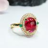 Anillo de Rubí Cultivado de Guan Yu Banda de Corindón Rojo Joyería de Alta Gama Venta al por Mayor y Entrega de Fábrica S4012410