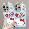 Boneca Gato Kt Adequada para Apple 17 Capa de Celular Fofa Iphone16Promax Desenho Animado 15 Fio de Pena 14 Senso de Alto Padrão