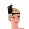 Diadema de plumas de avestruz de venta caliente transfronteriza de Amazon, tocado para fiesta de máscaras, baile de graduación, cinta para el pelo gatsby