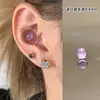 Colección de Pendientes de Hueso del Oído Morado de Ensueño Pendientes de Zirconia Pendientes Planos Espirales de Titanio Médico para el Hélice Pendientes de Hueso del Oído Morados