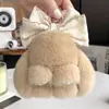 Lindo Llavero de Conejo de Peluche con Lazo, Colgante de Muñeco de Conejo, Decoración para Mochila, Regalo para Mujeres