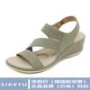 (Agotado, No se resurtirá) Q316-3 Estilo Europeo y Americano 2026 Sandalias de Playa Casuales Elásticas Simples de Cuña para Mujer