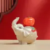 Figura Creativa de Elefante Blanco Estilo Chino, Simbolizando Buena Fortuna, Mascota de Té, Linda Decoración del Hogar, Regalo