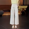 Pantalones Cropped de Cintura Alta Estilo Traje Pierna Ancha Estrecha 2026 Verano Nuevos Ajuste Holgado Rectos Caída Casual para Mujeres Petites