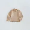 Blusa de segunda pele para meninas, coleção de inverno 2026, peça íntima com gola alta fina para bebês meninas, roupas de inverno infantis, zdy6775