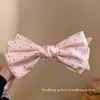 Grande Presilha Banana com Laço de Bolinhas em Cetim, Grampo de Cabelo, Acessório de Cabelo para Rabo de Cavalo Alto, Ornamento de Cabelo Estilo Chanel para Mulheres