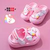 Bonitas sandalias antideslizantes con diseño de unicornio para bebés y niñas, zapatillas de verano con dibujos animados para niños.