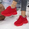 Comércio Exterior Venda Quente Sapatos Casuais Femininos com Veludo Plus Sola Grossa Aumentadores de Altura Sapatos de Pai Peludos Proteção Contra Frio de Inverno Sapatos de Algodão Fábrica