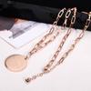 Collar para Mujer Redondo Estilo Coreano Acero de Titanio Grabado Marca Nicho Retro Lujo Accesible Joyería de Alta Gama para Hombres Acero Inoxidable No se Desvanece