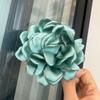 A118 grampo de cabelo tridimensional de cetim rosa, penteado para cima, cabeça com flor, para trás, grampo de tubarão, estilo francês, com sensação de preguiça, meio laço