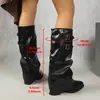 Botas Negras Mujer Verano Estilo Páramo 2026 Nuevas Muy Bonitas Campo con Falda Pantalón Botas