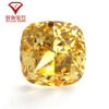 Flor de hielo fertilizante de corte cuadrado amarillo ganso diamante de alto carbono flor de hielo rota amarillo dorado almohada cuadrada grasa artificial circonita sintética