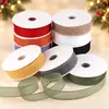 Cinta de dar forma tipo arpillera con borde de alambre de color cruzado Nudo de lazo para empaque de caja de regalo de Navidad Accesorios decorativos hechos a mano