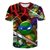 Verano 2023 nuevo comercio exterior impresión digital 3D manga corta animación Tortugas Ninja fabricantes suministro de origen