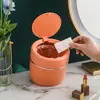 Lixeira de Mesa Tipo Empurrar para Casa Sala de Estar com Tampa Mesa de Escritório Lixeira Pequena Cesto de Papel Mini Criativo