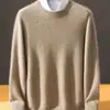 Suéter de Cachemira Baicai de Terciopelo con Cuello Redondo Bajo para Hombre, Jersey de Punto Casual de Negocios, Capa Base de Punto, Suéter Nuevo de Lana Otoño Invierno
