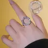 [Galvanoplastia de Ouro Real] Zircônia Redonda Pequena Fragrante Anel Feminino Moda Retrô Joia de Luxo Elegante Nicho Sensação de Alto Padrão