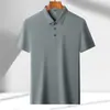 Camiseta de Manga Corta de Seda de Hielo para Hombre Joven y de Mediana Edad Waffles Camiseta de Manga Corta Lar para Hombres Camisa POLO