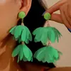 Pendientes de Flor de Gasa Más Vendidos Transfronterizos Populares de Temu Pendientes de Borlas Multicapa Pendientes Estilo Vacaciones de Verano en la Playa