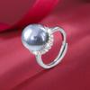 [Fábrica] Ajuste de Apertura Agitar Tono Morado Blanco Dorado Anillo de Cuentas Anillo Anillo Circonita Imitación Perla Anillo para Mujer