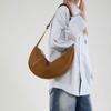 Bolso de tela multicapa para mujer, bandolera de hombro estilo coreano, nuevo bolso informal de color sólido estilo occidental, bolso de bola de masa texturizada para mujer, 2025