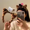 Diadema de Peluche Linda de Gatito Dibujo Animado para Mujer Otoño e Invierno Lavado de Cara Impermeable Antideslizante Diadema Celebridad de Internet Nuevo Estilo Sello para el Cabello