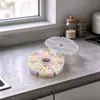 Caja de Plástico Transparente Redonda de 6 Compartimentos para Empaque de Uñas Postizas y Cuentas de Aretes, Organizador de Cuentas para Joyería, Caja de Almacenamiento para Piezas de Anzuelos