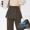 Pantalones acampanados gruesos de cachemira con forro polar para mujer, nuevo estilo otoño/invierno 2026, tiro alto, adelgazantes, efecto dos piezas, que cubren la cadera, pantalones acampanados