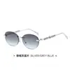 Gafas de Sol Ovaladas Sin Marco con Perlas 2025 Nuevo Modelo Estilo Influencer Europeo y Americano Gafas de Sol Metálicas de Moda Tendencia para Mujeres