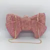 Bolso de Mano con Lazo Transfronterizo Bolso de Noche con Incrustaciones de Diamantes Bolso de Mano para Mujer con Diamantes Completos Bolso Pequeño para Cosméticos