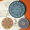 Mesa de Jantar para Casa Estilo Boêmio Almofada de Isolamento Térmico Estilo Nórdico Tapete Redondo Mesa de Chá Almofada Absorvente Porta-Copo Anti-Escaldamento Antiderrapante Jogo Americano