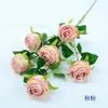 Rosa artificial redonda de una sola rama, ligera, comercial, de lujo, decorativa, estilo europeo, para arreglo floral de estilo hogareño.