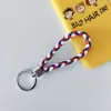 Chaveiro de corda de couro trançado com detalhes chaveiro de casal chaveiro de carro pequeno presente chaveiro colorido atacado