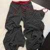Pijama camisola casual retro de rayas finas para mujer, diseño fino de verano con ribete rojo, cómodo y casual conjunto de dos piezas para casa