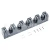 Estante de Almacenamiento Rectangular de Alta Resistencia Montado en la Pared para Escobas, Trapeadores o Bolsas de Almacenamiento para Herramientas, con Ganchos y Ranuras, Adecuado para Uso