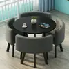 Mesa e Cadeiras Simples Modernas para Negócios e Recepção de Convidados, Mesa Redonda Pequena para Lanchonete de Chá com Leite, Mesa de Jantar