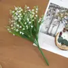 Grama de Primavera Lírio-do-vale Planta de Simulação Flor de Plástico Pequeno Ramo Buquê Flor em Vaso Decoração de Jardinagem Buquê de Mão para Casamento